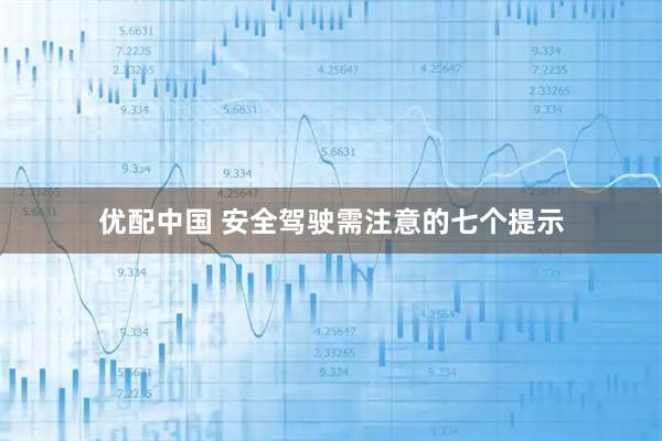 优配中国 安全驾驶需注意的七个提示