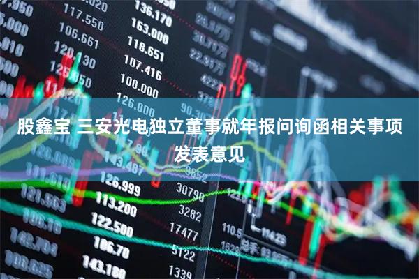 股鑫宝 三安光电独立董事就年报问询函相关事项发表意见